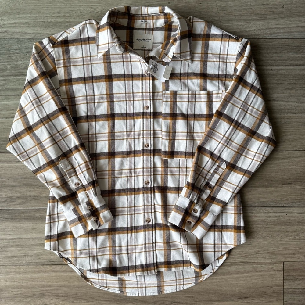 Abercrombie Soft A&F Collection Plaid Flannel Button Mens Shirt Size Small
